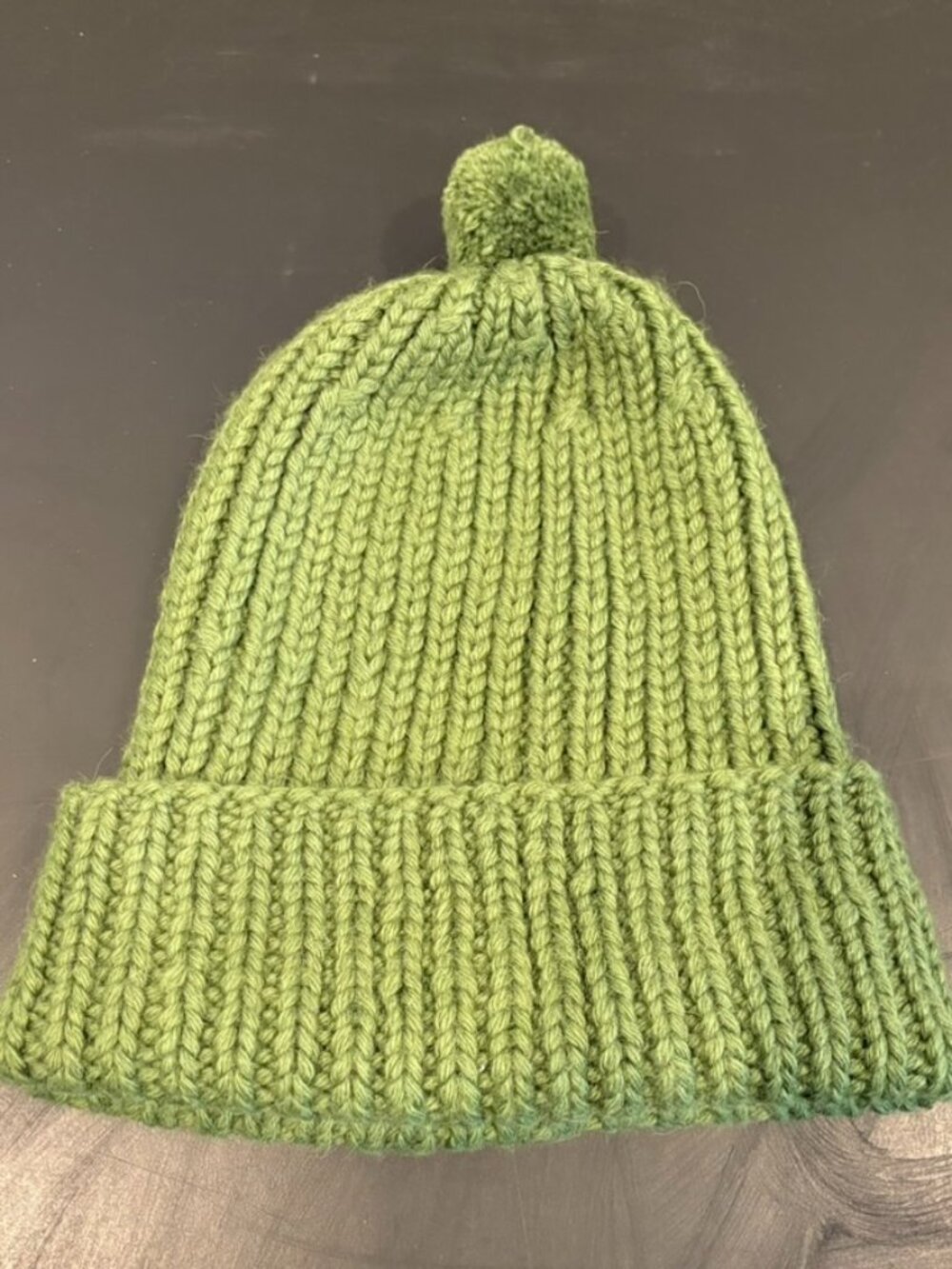 Karakorum 100% Alpaca Chunky Knit Beanie - Forest Green Pom Hat